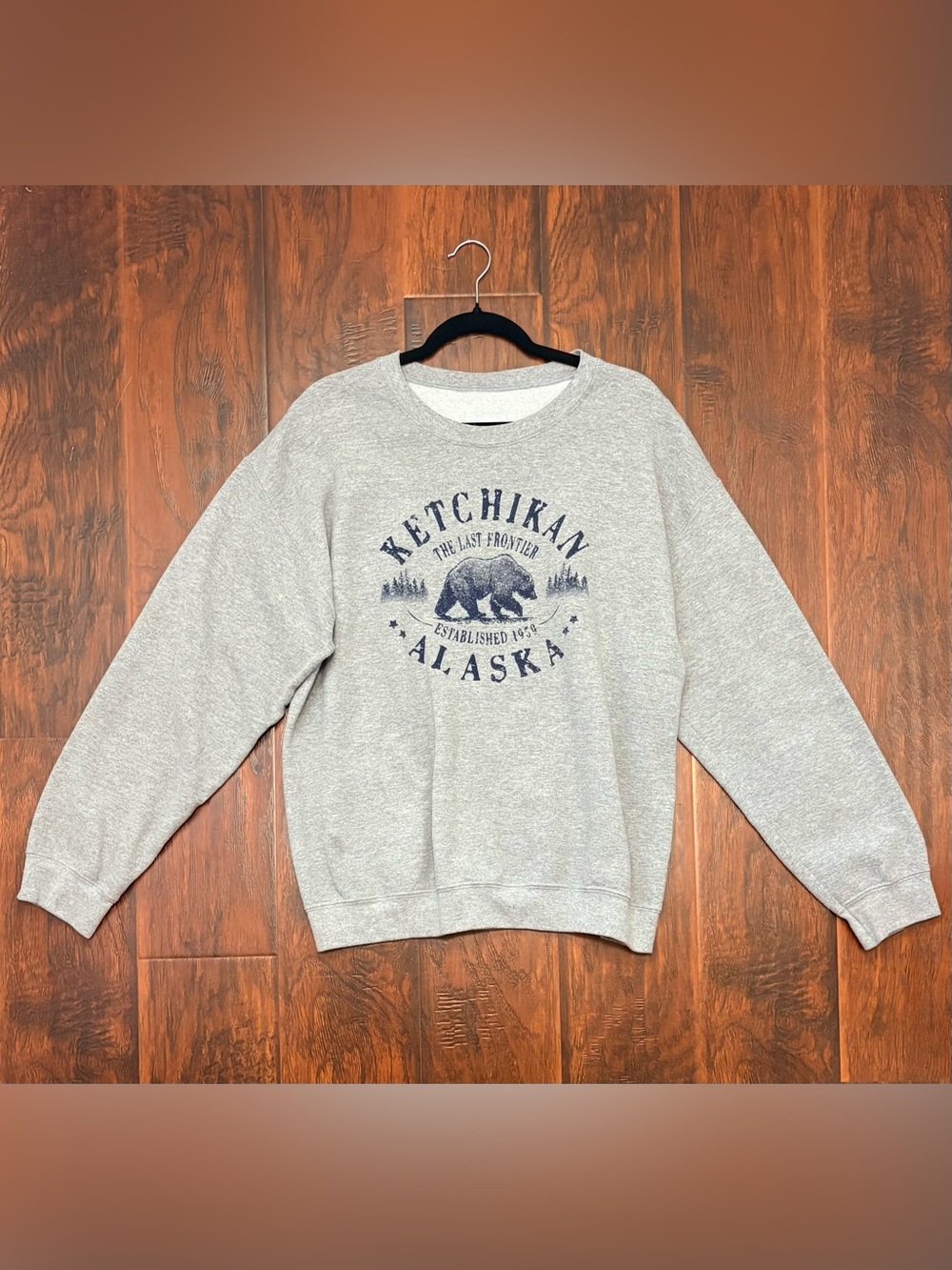 Ketchikan Alaska Graphic Crewneck Sweatshirt - Gray